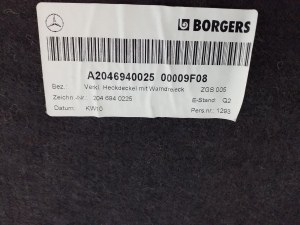 Mercedes Benz C-Class 204 (2007–2014) Trunk lid trim panel A2046940025 - 2