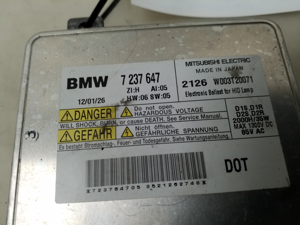BMW 3 Series E90/E91/E92/E93 (2004-2013) Unité de commande d'éclairage au xénon 7237647 25062667