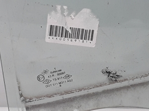 Dacia Logan I (2004–2012) Aizmugurējo sānu durvju stikls 8200396075 - 3