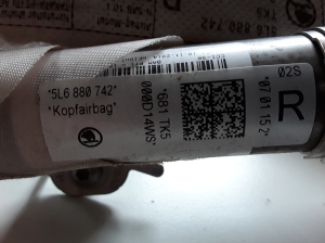 Skoda Yeti (2009–2017) Katuse turvapadi 5L6880742 - 2