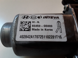 Kia Niro (2016–2022) Rear side door window regulator motor 83450G5000 - 2