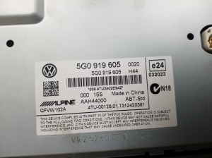 Volkswagen Golf VII (2012–2026) Audio, Video, Navigation 5G0919605 - 4