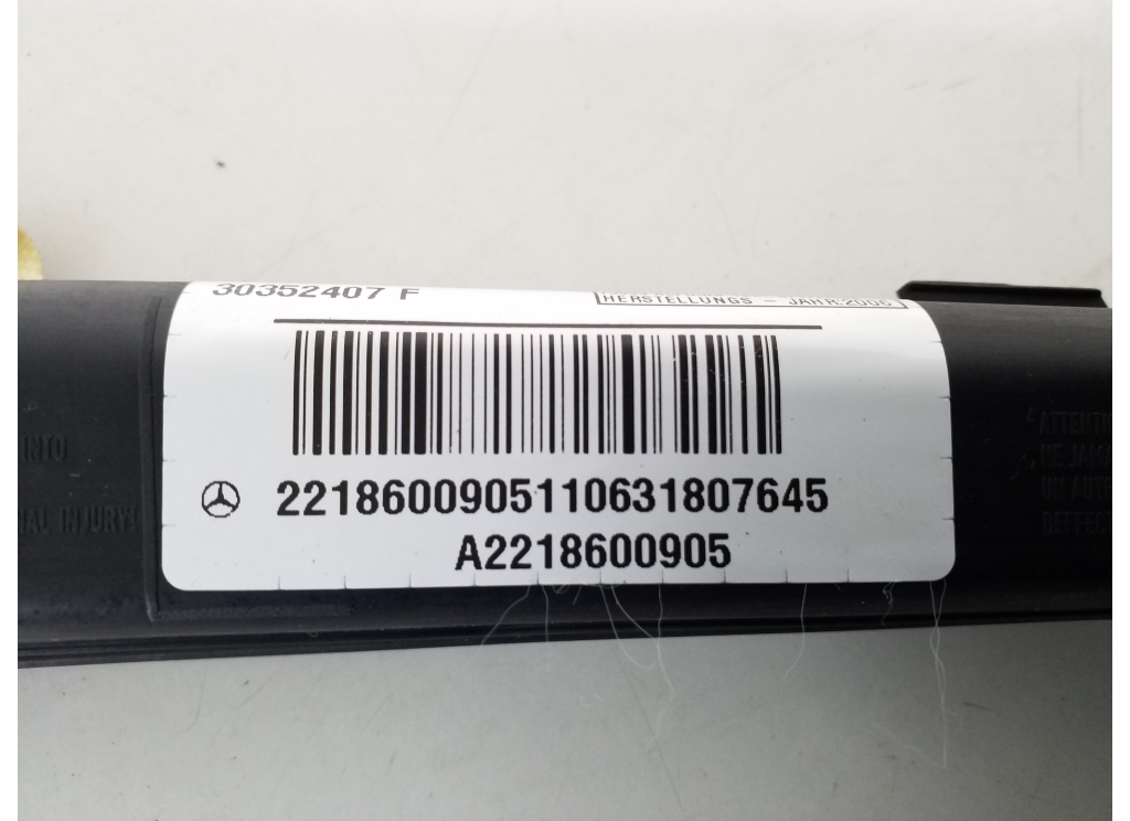 MERCEDES-BENZ S-Class W221 (2005-2013) Left Side Roof Airbag SRS A2218600905 21028422