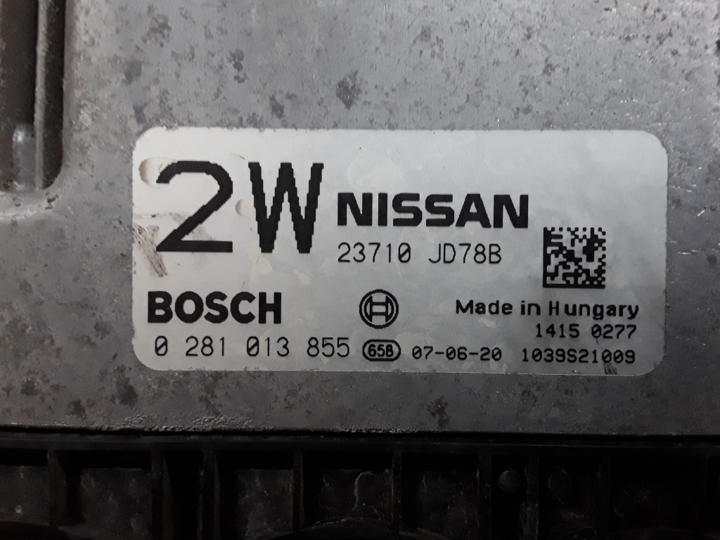 NISSAN Qashqai 1 generation (2007-2014) Engine Control Unit ECU 23710JD78B, 0281013855 24553690