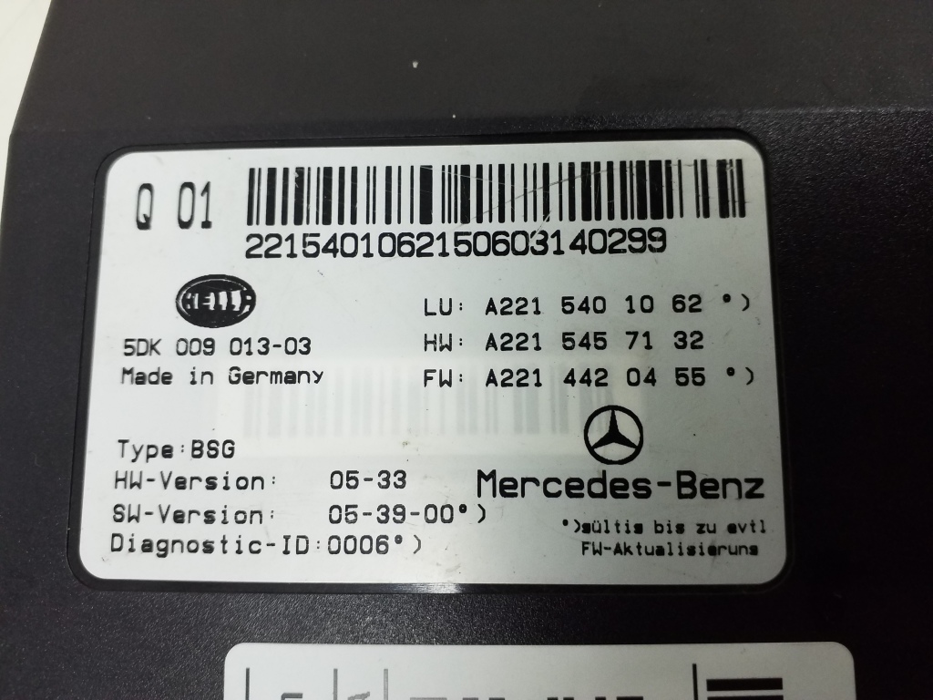 MERCEDES-BENZ S-Class W221 (2005-2013) Relays A2215401062 20979383