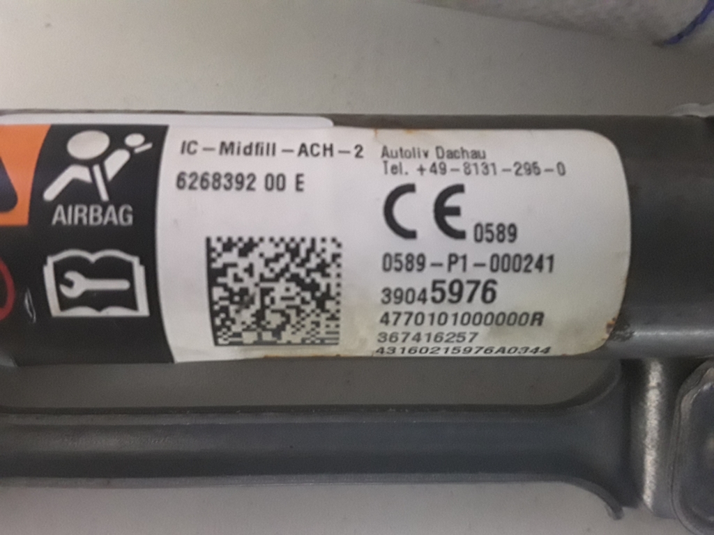 OPEL Corsa D (2006-2020) Подушка безопасности потолка правая 0589P1000241, 39045976 24553855
