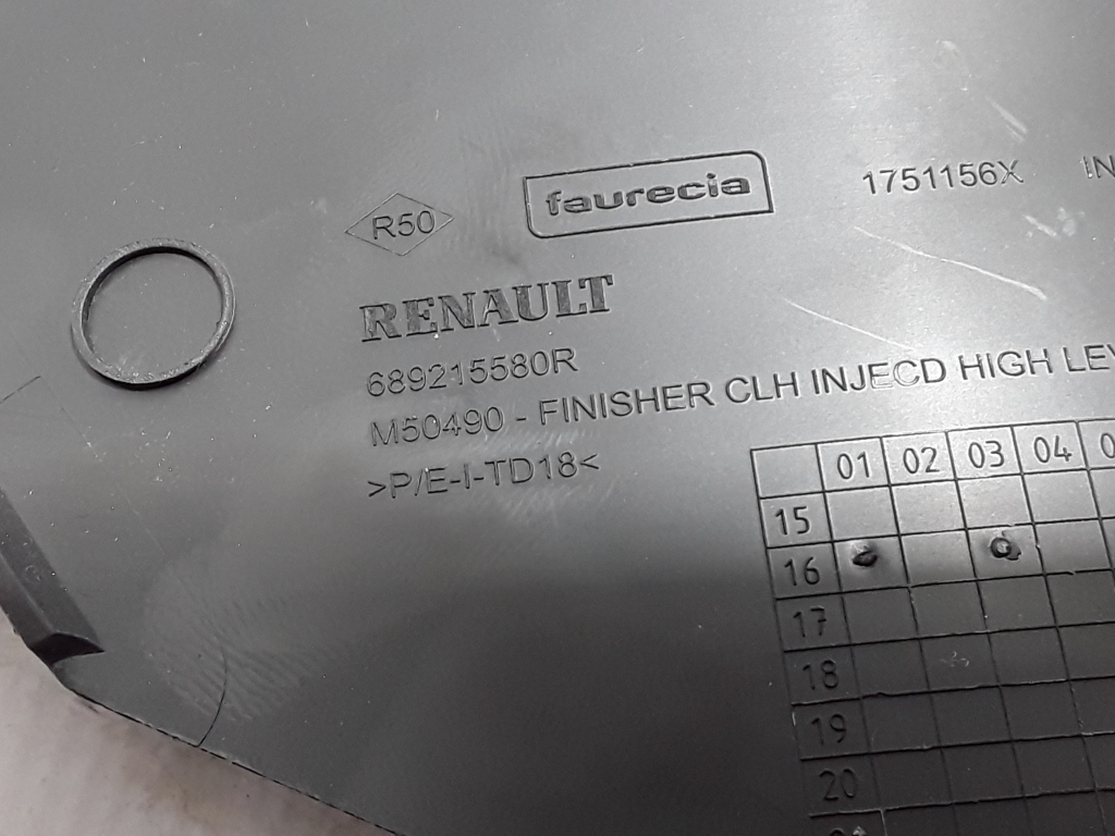 RENAULT Megane 4 generation (2016-2023) Другие внутренние детали 689215580R 22453114