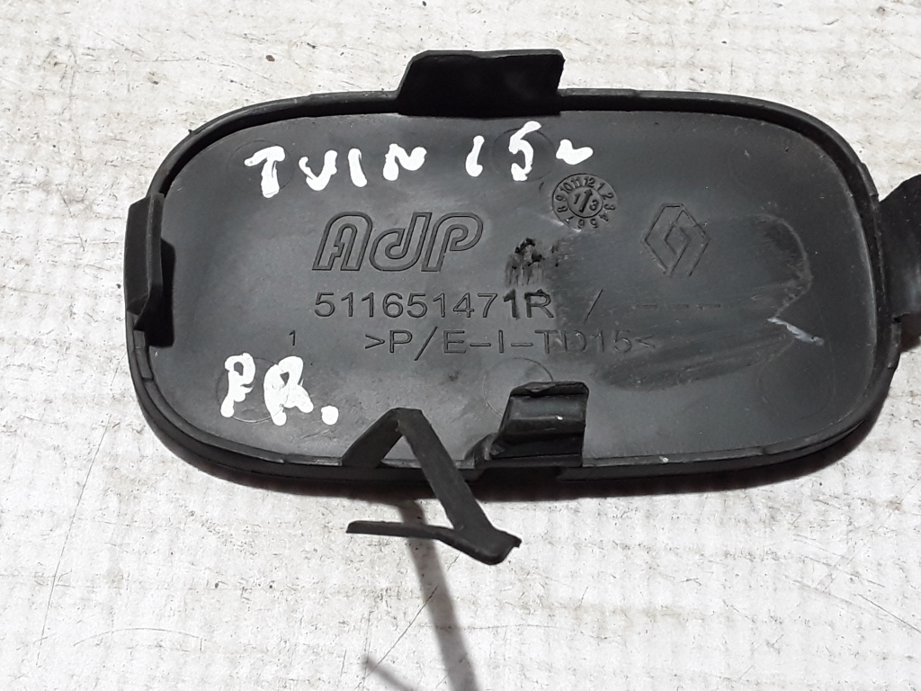 RENAULT Twingo 3 generation (2014-2023) Priekinis buksiravimo (tempimo) kilpos dangtelis 511651471R 22452868