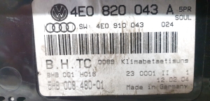 AUDI A8 D3 (2002–2010) Heater control panel 4E0 820 043 A - 3