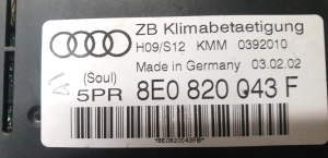 AUDI A4 B6 (2000–2005) Heater control panel 8E0 820 043 F - 2