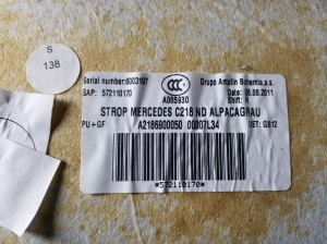 Mercedes Benz CLS-Class 218 (2011–2018) Laepolster A2186900050 - 3