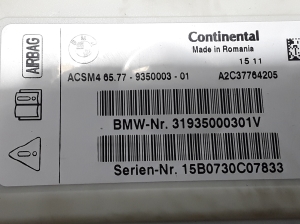BMW 5 SERIES F11 (2010–2017) Airbagsteuergerät 9350003 - 3