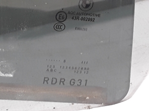 BMW 5 SERIES G31 (2017–2026) Aizmugurējo sānu durvju stikls 7339464 - 2