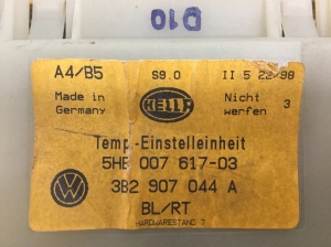 Volkswagen Passat B5 (1997–2005) Heizungsbedienteil 3B2907044A - 3