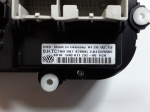 Volkswagen Touran II (2010–2015) Heater control panel 7N0907426BG - 2
