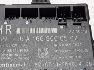 Mercedes Benz GLS 166 (2015–2019) Rear side door control unit A1669006507 - 2
