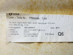 Mercedes Benz S-Class 221 (2005–2013) Laepolster A2216900050 - 4
