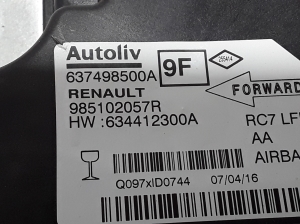 RENAULT Talisman II (2015–2026) Turvapadja moodul 985102057R - 2
