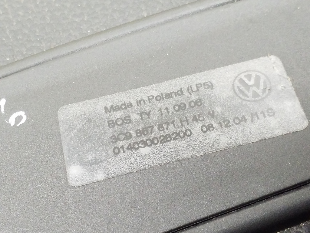 VOLKSWAGEN Passat B6 (2005-2010) Полка багажника задняя 3C9867871H 24966022