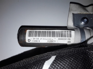 Peugeot 508 (2010–2017) Katuse turvapadi 9686330180 - 2