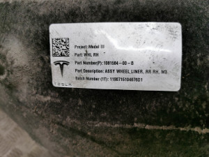 Tesla Model 3 3 (2016–2024) Rear wheel arch liner 1081584-00-B - 3