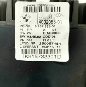 BMW 1 SERIES E81 (2007–2012) Instrument cluster 9187333 - 3