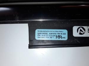 AUDI A7 (2010–2018) Rear side door outer window molding 4G8853764B - 2