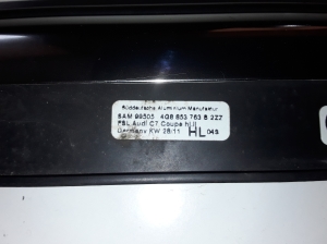 AUDI A7 (2010–2018) Rear side door outer window molding 4G8853763B - 2