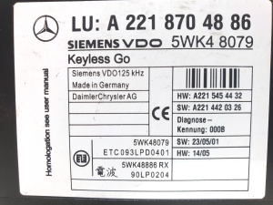 Mercedes Benz E-Class W211 (2002–2009) Komfortsteuergerät A 221  870 48 86 - 2