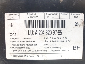 Mercedes Benz C-Class 204 (2007–2014) Control unit A 204 820 97 85 - 2