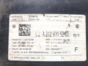 Mercedes Benz GLK-Class 204 (2008–2015) Control unit A 212 900 52 00 - 2
