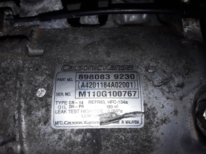Isuzu D-Max (2002–2012) Konditsioneeri kompressor 8980839230 - 2