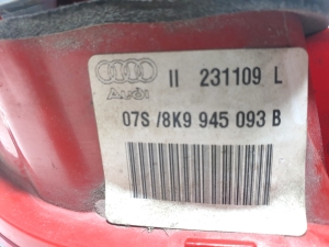 AUDI A4 B8 (2007–2016) Tail light on trunk lid 8K9945093B - 2