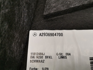 Mercedes Benz EQC N293 (2019–2026) Trunk side trim panel A2936904700 - 2