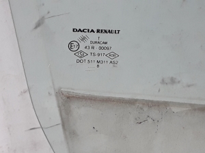 Dacia Logan I (2004–2012) Priekšējo durvju stikls 803008871R - 4