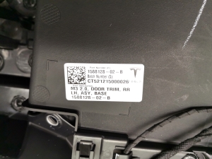 Tesla Model 3 3 (2016–2024) Rear side door panel 1588128-02-B - 5