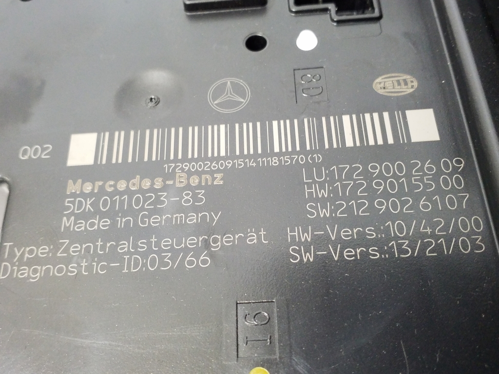 MERCEDES-BENZ SLK-Class R172 (2011-2020) Andre kontrolenheder A1729060205,A1729060005,A1729060105,A1729002609 22006538