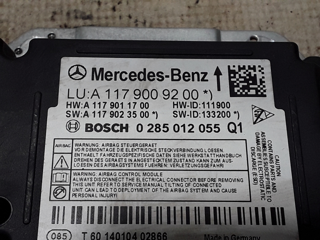 MERCEDES-BENZ CLA-Class C117 (2013-2016) SRS Control Unit A1179009200 21071938