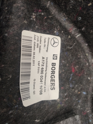 Mercedes Benz SLK-Class 172 (2011–2026) Trunk side trim panel A1726900341 - 2