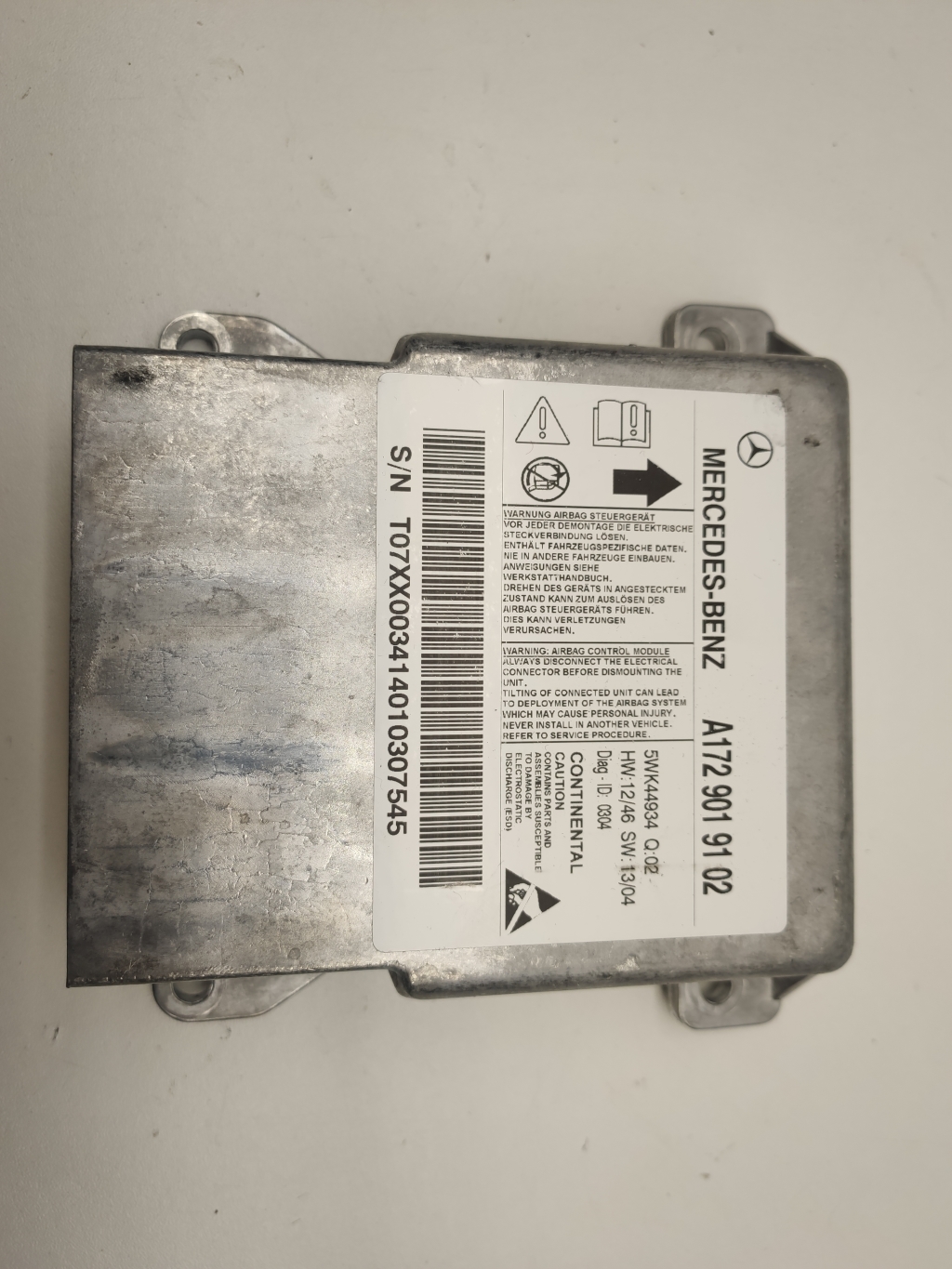 MERCEDES-BENZ SLK-Class R172 (2011-2020) SRS Control Unit A1729019102 21865910