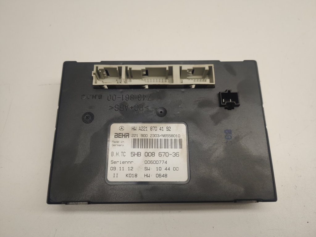 MERCEDES-BENZ S-Class W221 (2005-2013) Other Control Units A2218704192 21866190