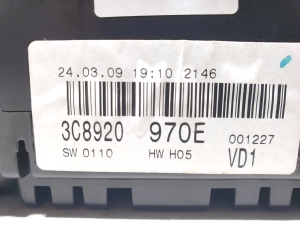 Volkswagen Passat CC CC (2008–2017) Kombiinstrument 3C8920970E - 3