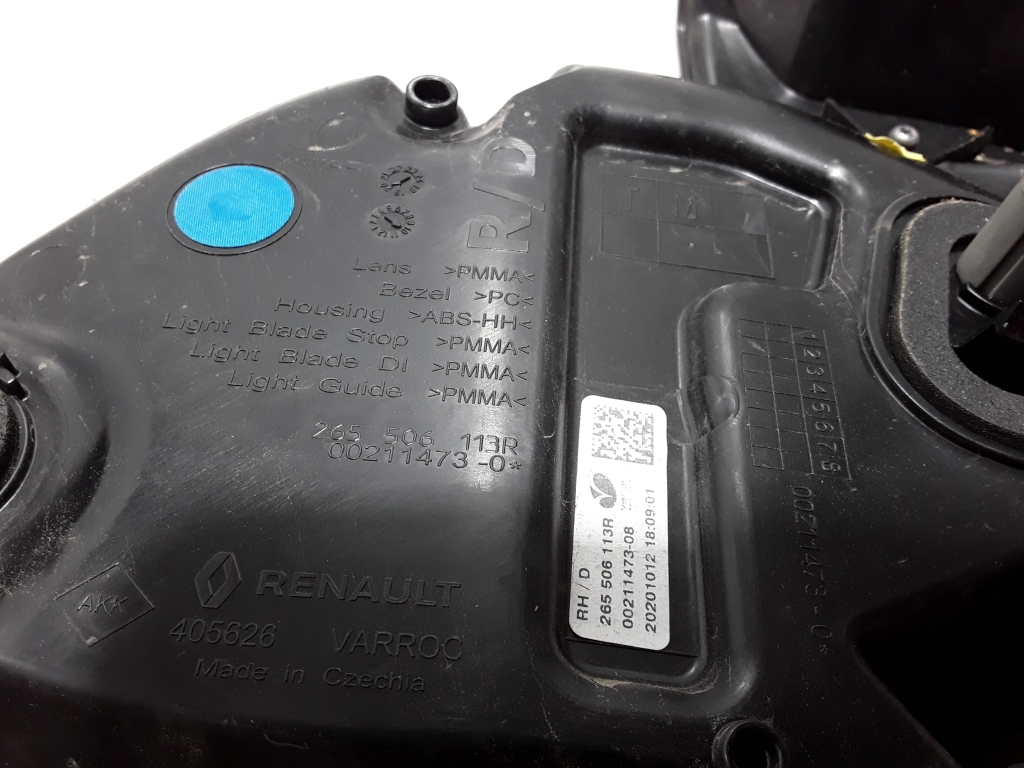 RENAULT Zoe 1 generation (2012-2023) Фонарь задний правый 265506113R 21672061