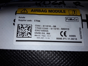 Ford Kuga (2012–2019) Priekšējā sēdekļa drošības spilvens CV44611D10BA - 2