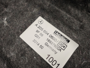 Mercedes Benz C-Class 205 (2014–2021) Trunk carpet A2056940600 - 2