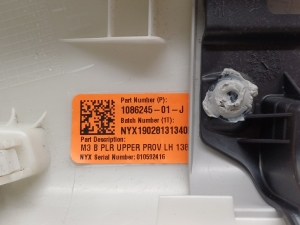 Tesla Model 3 3 (2016–2024) Garniture intérieure du montant B 1086245-01-J - 4
