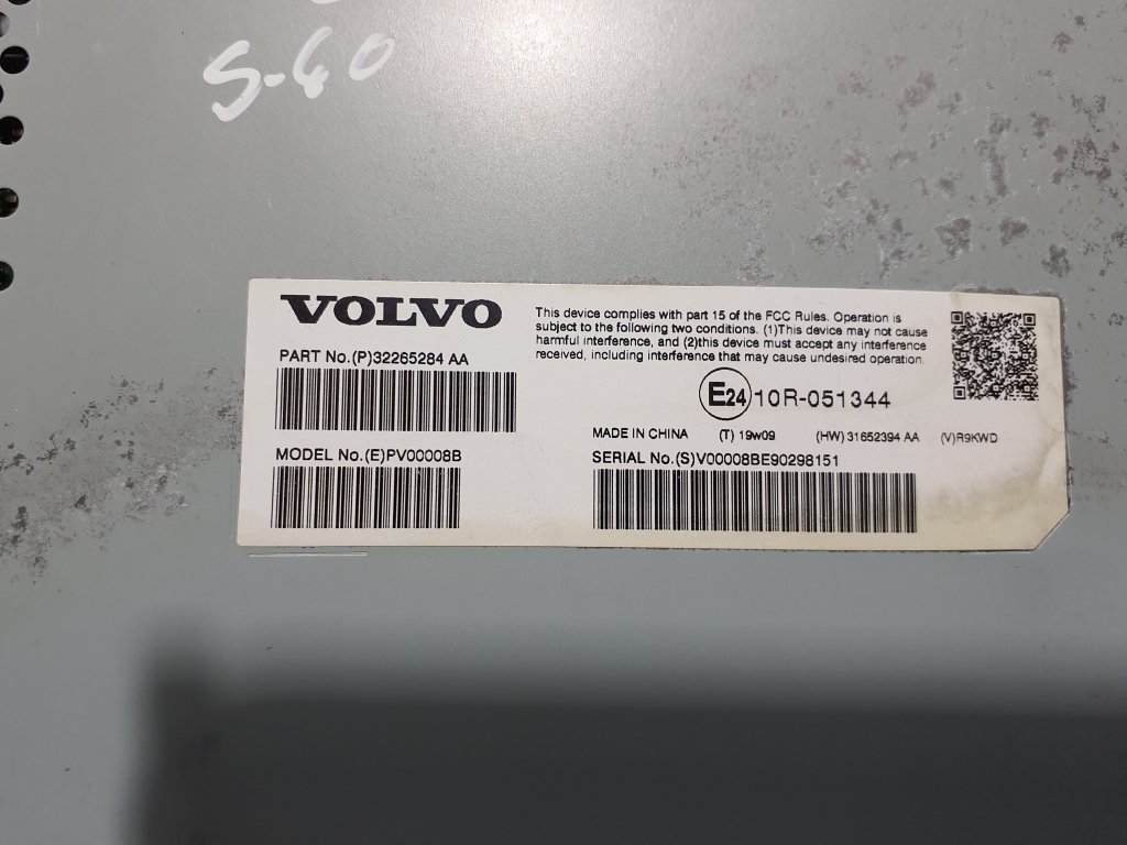 VOLVO S60 3 generation (2018-2023) Sound Amplifier 32265284 22906483
