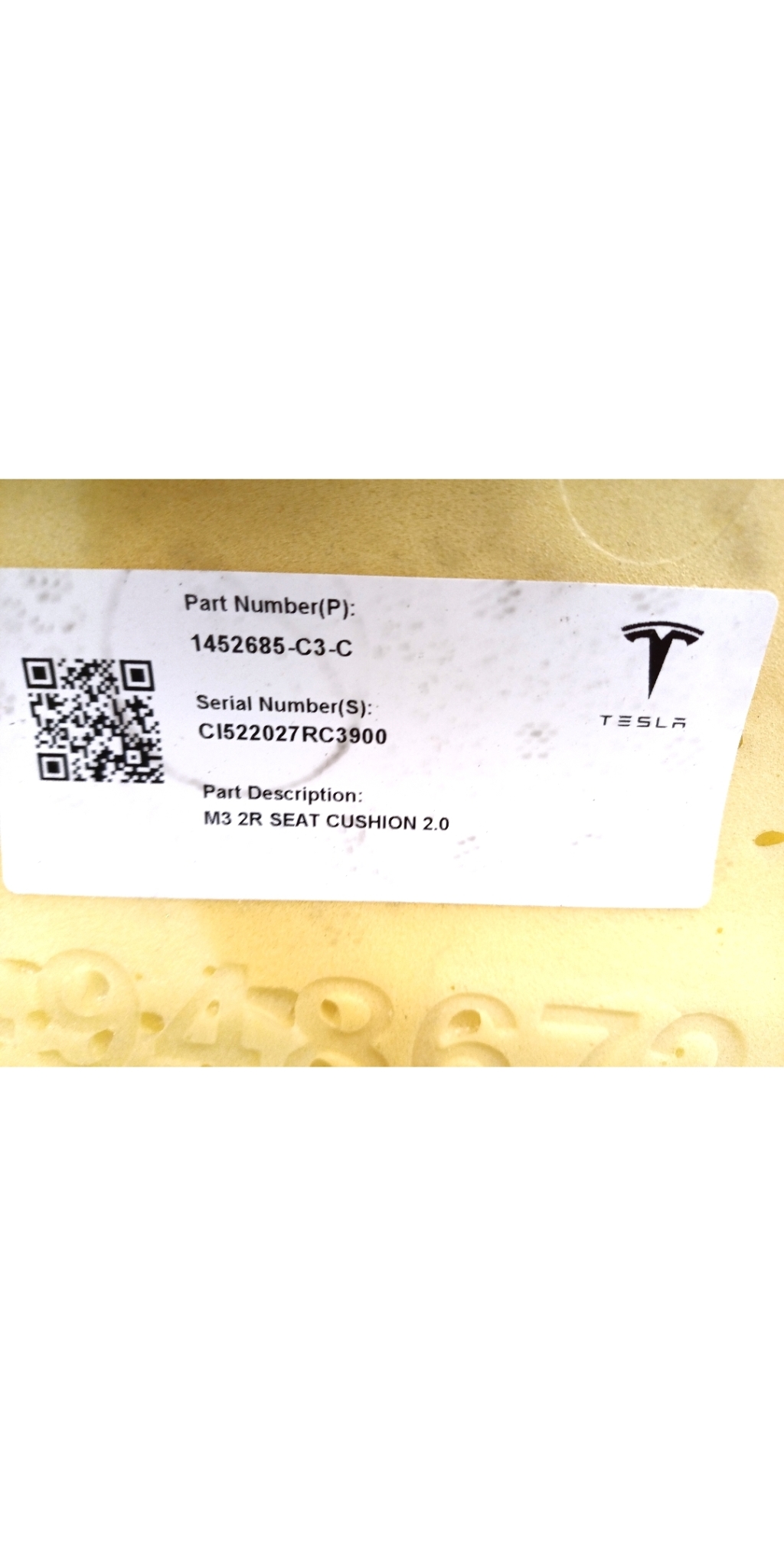 TESLA Model 3 1 generation (2017-2024) Seat 1452685-C3-C 23092949