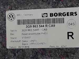 Volkswagen Passat B8 (2014–2023) Trunk carpet 3G9863544R - 3