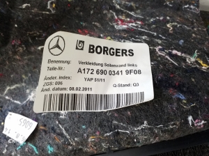 Mercedes Benz SLK-Class 172 (2011–2026) Trunk side trim panel A1726900341 - 2